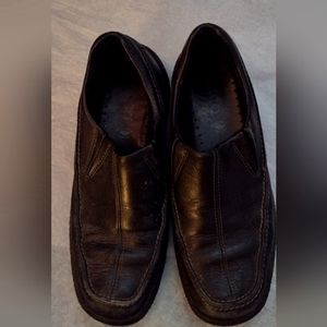 Leather Ecco Relaxed Black Loafer, Size 7 1/2